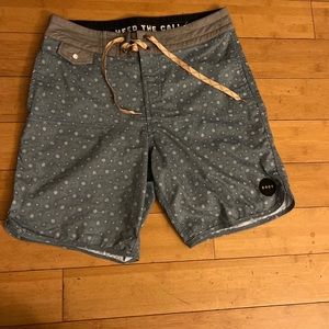 NWOT Howler Bros Board Shorts Sz 31 Vaquero Heed The Call Light Agave Print Blue